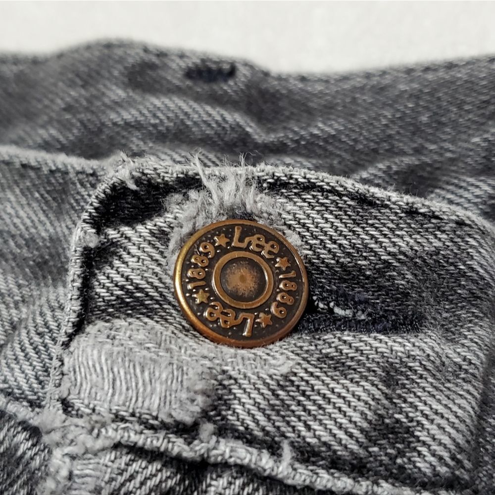 Vintage Black Distressed Lee Jeans Union Made Gru… - image 8